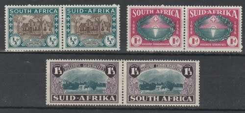 UNION  250TH ANNIVERSARY OF HUGUENOT LANDING SET SACC 61-63 MNH 1939