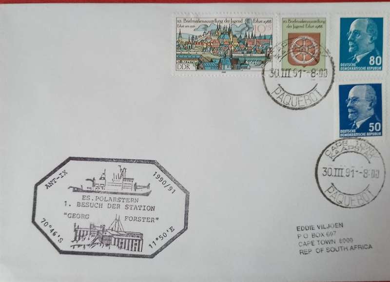 PAQUEBOT COVER GERMANY TO SOUTH AFRICA 1991