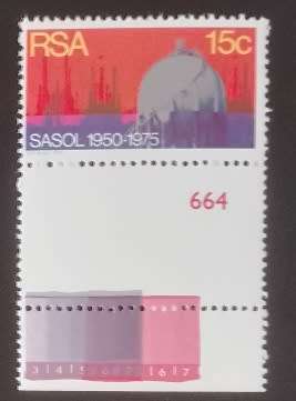 RSA SASOL STAMP MISPLACED PERFS ON MARGIN
