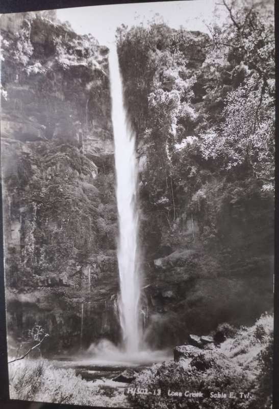 POSTCARD B/W POST CARD SOUTH AFRICA LONE CREEK FALLS SABIE EASTERN TRANSVAAL BLYDE RIVER WATERFALL
