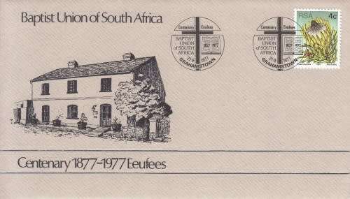 RSA COMM. COVER 1977: CENTENARY OF THE BAPTIST UNION OF S.A.
