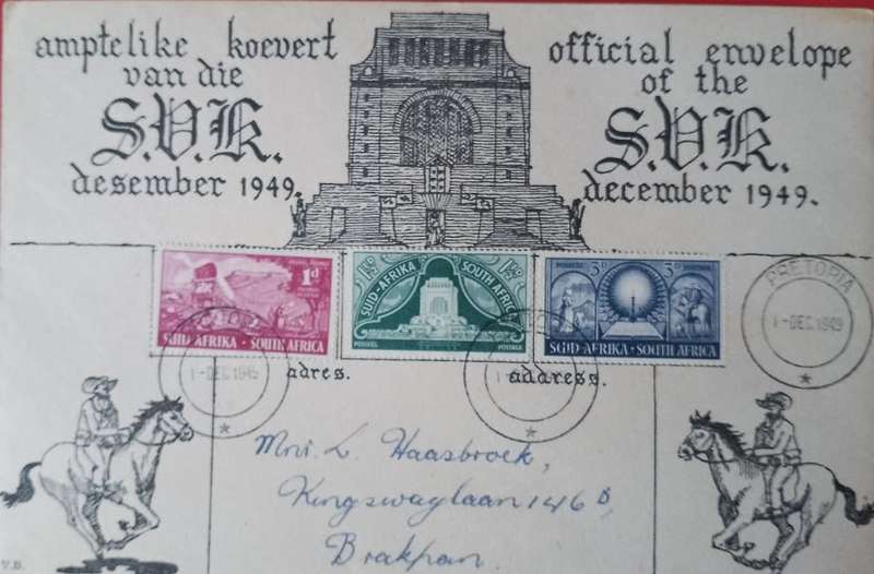 1949 RSA Official Envelope FDC of the SVK