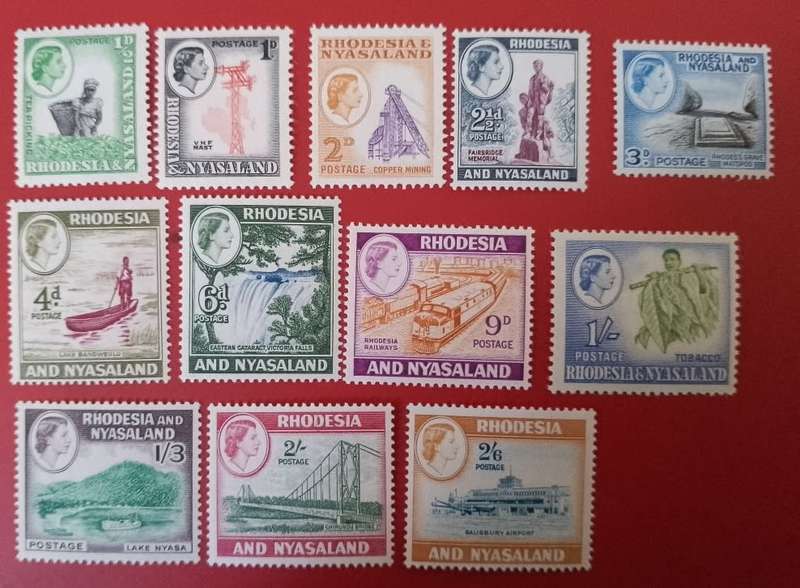 RHOD & NYASALAND-1959 QE 2ND ASSORTED TO 2/6-SUPERB UNMOUNTED MINT-CV R705