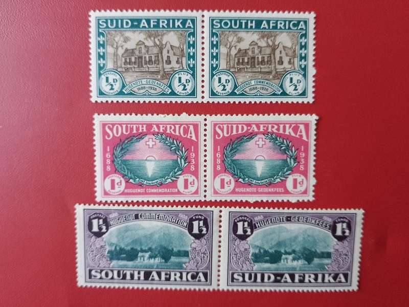 UNION  250TH ANNIVERSARY OF HUGUENOT LANDING SET SACC 61-63 MNH 1939