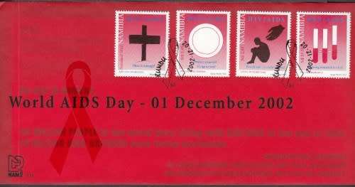 NAMIBIA 2002: FDC 3.35 - WORLD AIDS DAY ENVELOPE IS PLASTIC!!