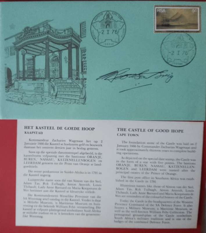 RSA CASTLE OF GOOD HOPE CAPETOWN SIGNED