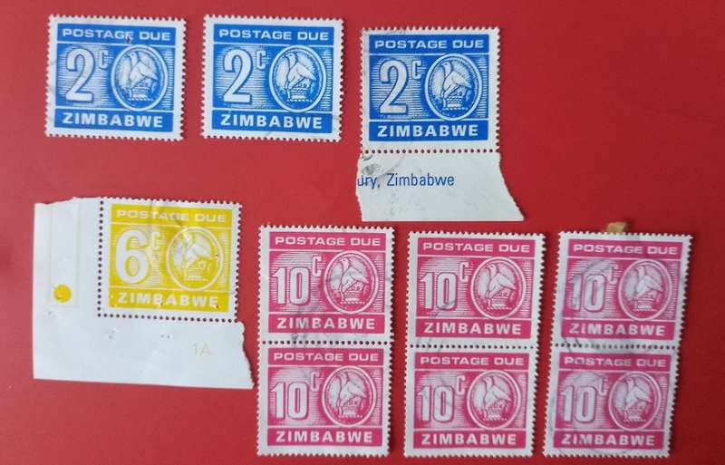 ZIMBABWE COLLLECTION OF 1980 USED POSTAGE DUES SEE SCANS