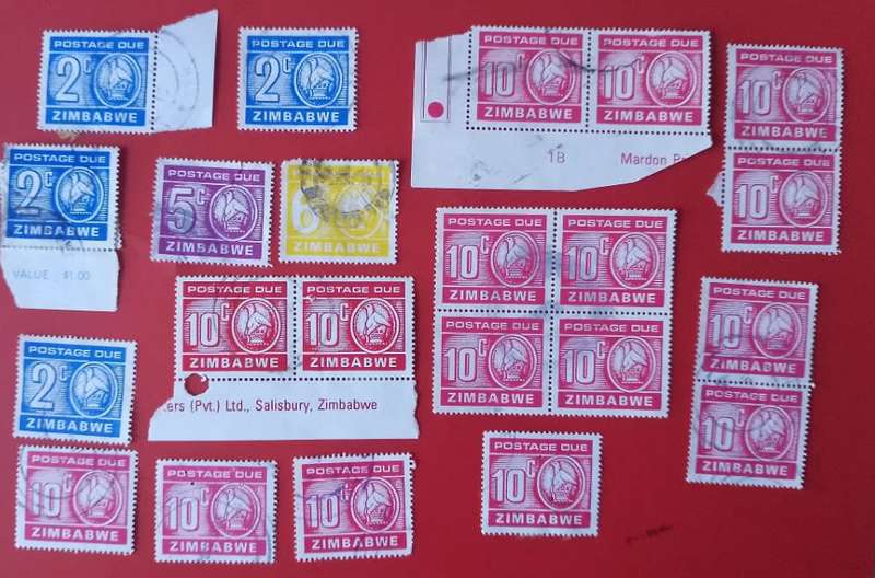 ZIMBABWE COLLLECTION OF 1980 USED POSTAGE DUES SEE SCANS