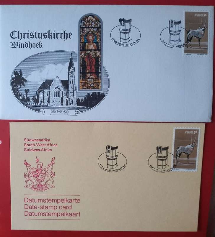 swa WINHOEK CHURCH and date stamp card 1984/80