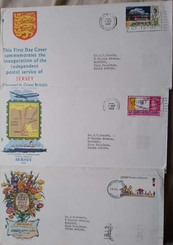 JERSEY X3 FDC 1969X2/1990