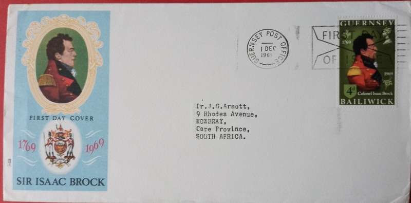 GUERNSEY FDC SIR ISAAC BlOCK 1968