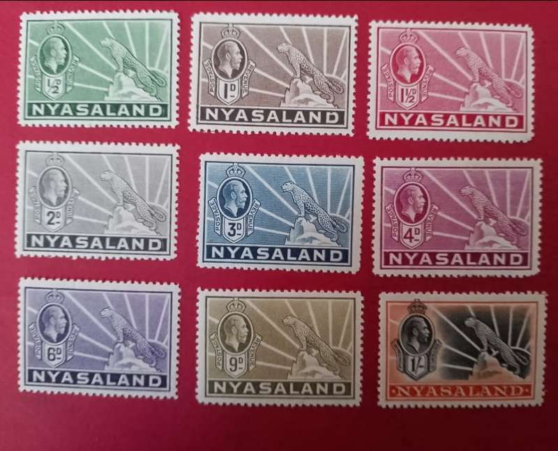 NYASALAND 1934 KGV MLH LEOPARD COMPLETE SET