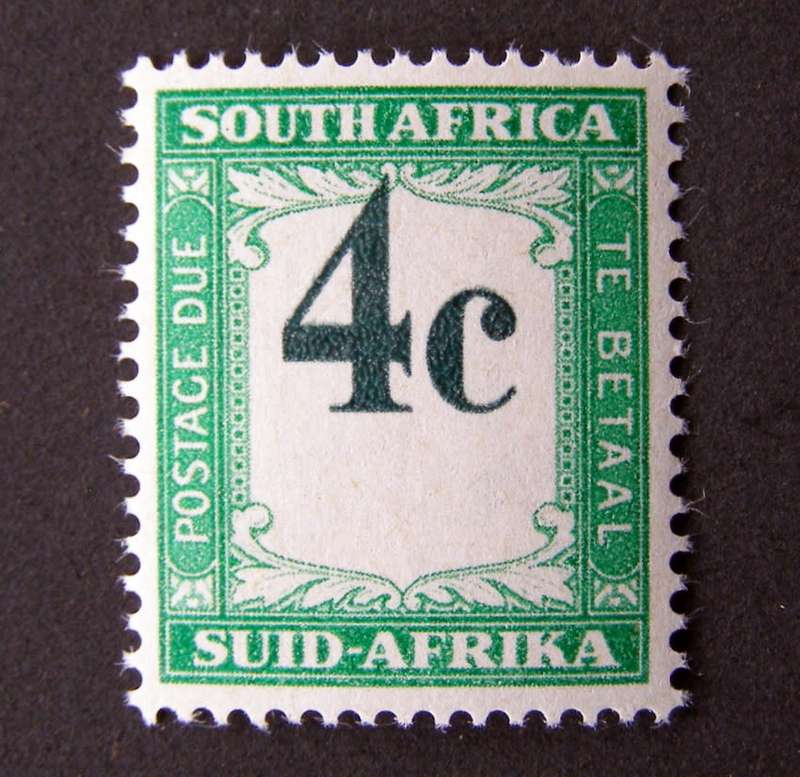 SOUTH AFRICA MNH - 4c. Postage Due (shifted value) 1961
