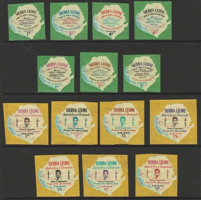 Sierra Leone MNH 1964 Kennedy memorial issue self adhesive set-14 stamps
