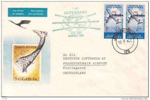 LUFTHANSA BOEING 720B FIRST FLIGHT JOHANNESBURG-FRANKFURT 1962