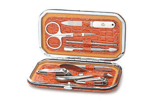 Portable Stainless Steel Personal Care Beauty Manicure Set w/ PU Leather Case (9-Piece Pack)