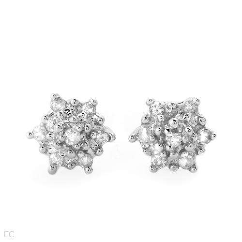 Earrings With GENUINE DIAMONDS Beautifully Crafted in WHITE GOLD
