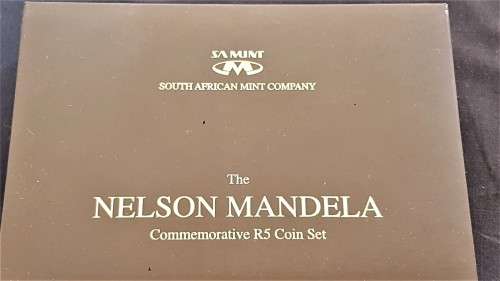 MANDELA COMMEMORATIVE SET R5 2008 UNC AND SARB R5 UNC