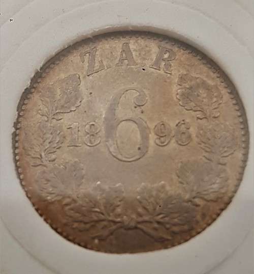 ZAR KRUGER 1896 SIXPENCE 6D