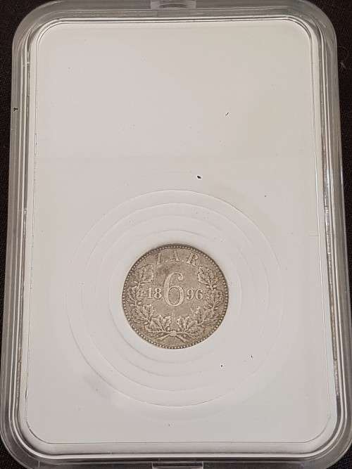ZAR KRUGER 1896 SIXPENCE 6D LOVELY COLOUR