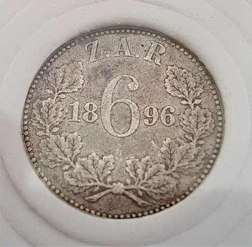 ZAR KRUGER 1896 SIXPENCE 6D LOVELY COLOUR