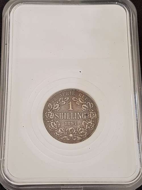ZAR KRUGER 1894 1 SHILLING LOVELY CONDITION IN SLAB