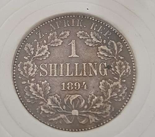 ZAR KRUGER 1894 1 SHILLING LOVELY CONDITION IN SLAB