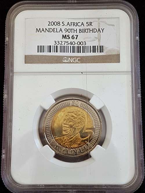 2008 MANDELA BIRTHDAY MS67 NGC GRADED