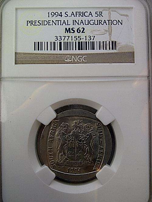 R5 Inauguration NGC graded MS62 starting @ R1
