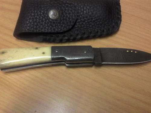 UNIQUE DAMASCUS FOLDED KNIFE (PRICE REDUCED!!!!)