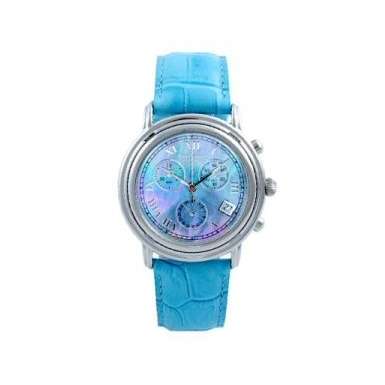KRUG BAUMEN PRINCIPLE BLUE CHRONOGRAPH LADIES NEW