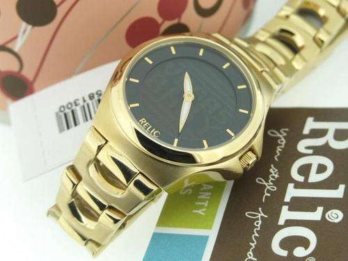 BRAND NEW & GENIUNE - LADIES RELIC FOSSIL WATCH - GOLD COLOURED BRACELET