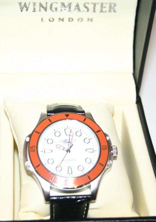 Brand New London WINGMASTER Designer Mens watch - Orange and white