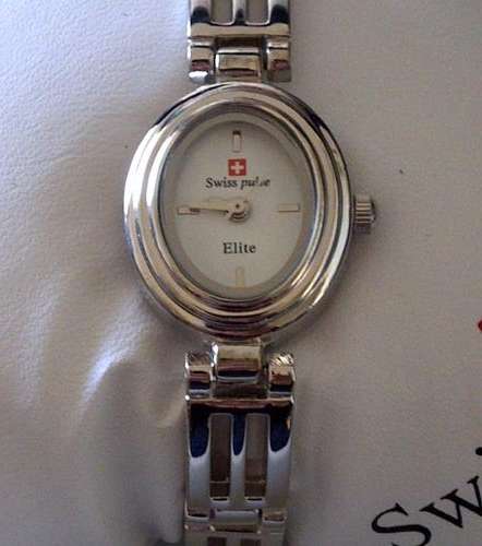 Brand New Ladies Swiss Pulse Designer Bracelet Watch White Face - Silver strap