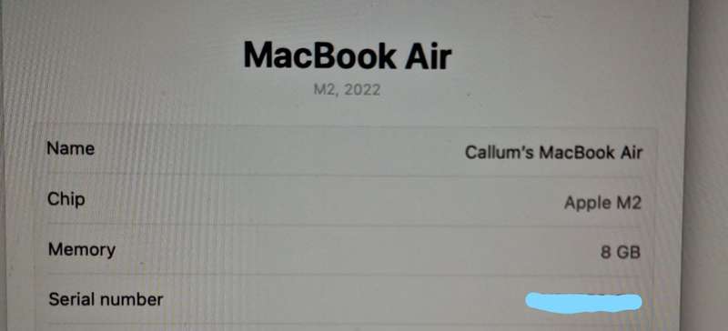 Macbook Air M2 512GB Space Grey 3 Year warrantee
