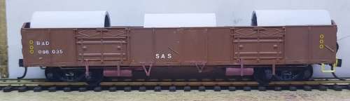 SAR HO BAD Wagon With Concrete Pipe Load - Kadee Couplers - Runs on 12mm Track