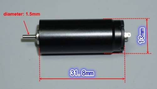 12V DC Precision Coreless 5-Pole Motor ,13mm dia, 32mm long.