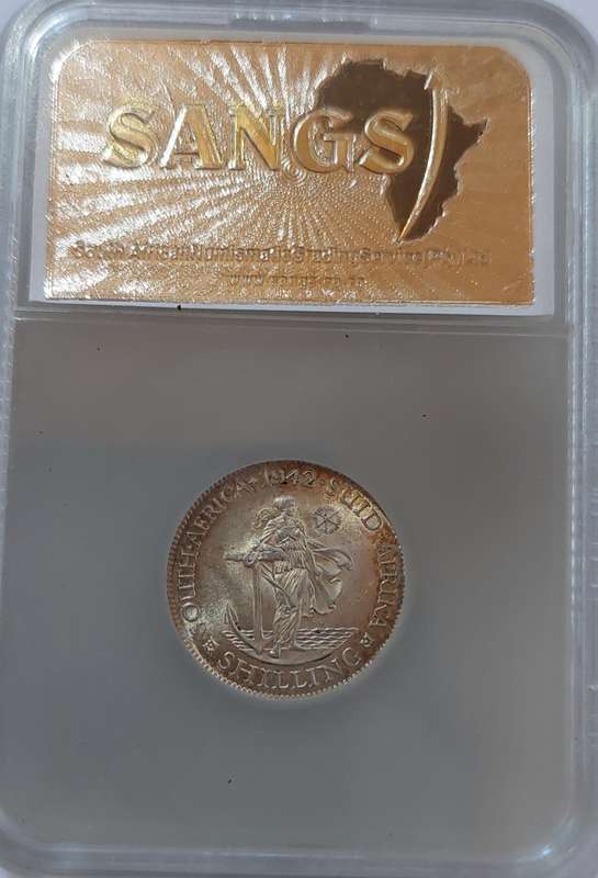 1942 SA Shilling - Cracked Die
