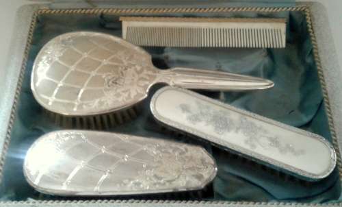 Vintage Dressing Table Set of Hair Brushes