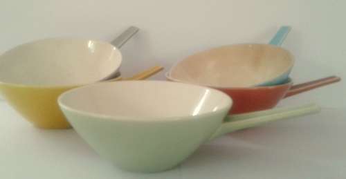 Retro dishes - note some aging in two of the dishes