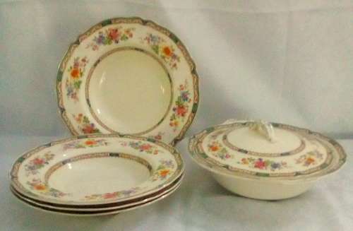 Vintage Grindley Soup Bowls and Soup Terrine