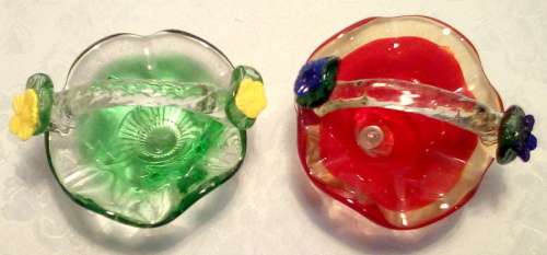 Vintage Small Glass Baskets - Amazing detail