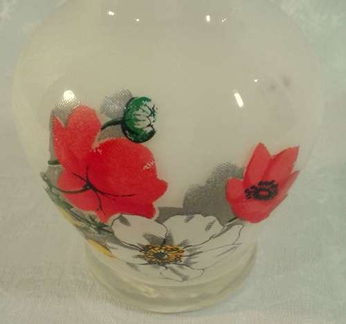 Vintage White Transfer Glass Vase