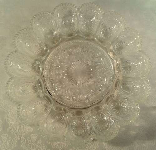 1960's Devilled Egg glass dish. Amazing detail.