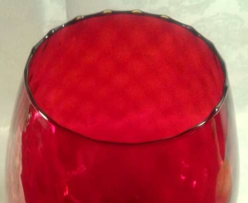 Vintage Venetian large balloon vase - Deep Red with twisted stem