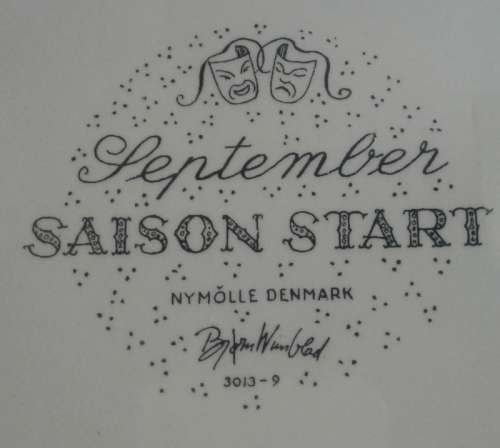 Collectable September Saison Start Bjorn Wiinbald Nymole Denmark Calendar hanging plate