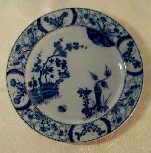 Art Noveau French Majolica plate, Creil Montereau Japon, Depose