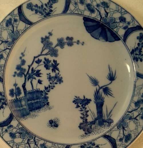 Art Noveau French Majolica plate, Creil Montereau Japon, Depose