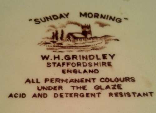Superb display plate  -  ''Sunday Morning'' WH Grindley, Staffordshire England.
