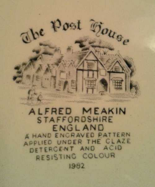 The Post House Alfred Meakin /  Staffordshire England (Large Plate)